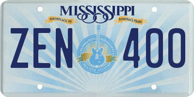 MS license plate ZEN400