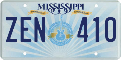 MS license plate ZEN410