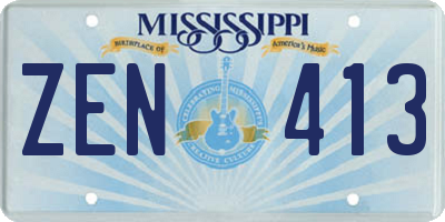 MS license plate ZEN413