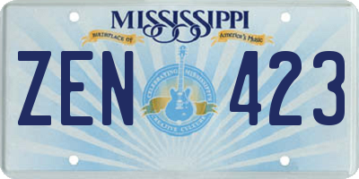 MS license plate ZEN423