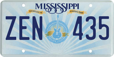 MS license plate ZEN435