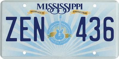 MS license plate ZEN436