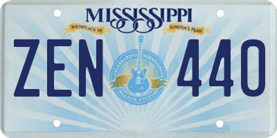 MS license plate ZEN440