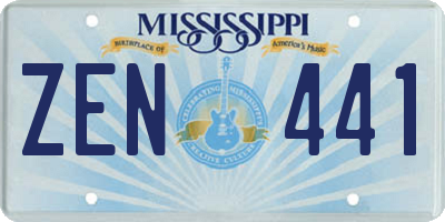 MS license plate ZEN441