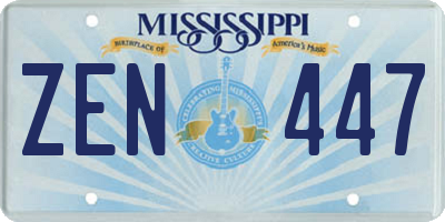 MS license plate ZEN447