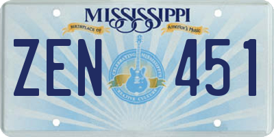 MS license plate ZEN451
