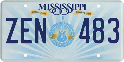 MS license plate ZEN483