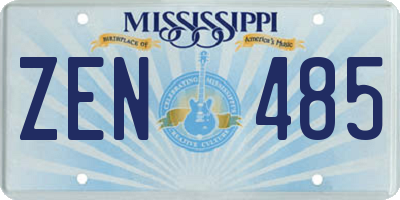 MS license plate ZEN485