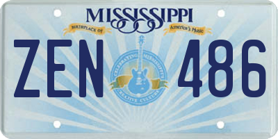 MS license plate ZEN486
