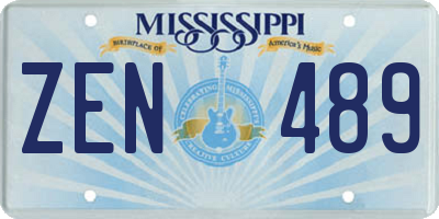 MS license plate ZEN489