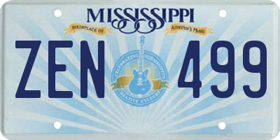 MS license plate ZEN499