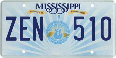 MS license plate ZEN510
