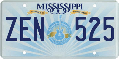 MS license plate ZEN525