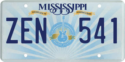 MS license plate ZEN541