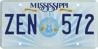 MS license plate ZEN572