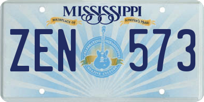 MS license plate ZEN573