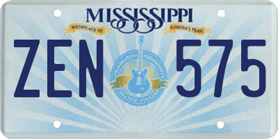 MS license plate ZEN575