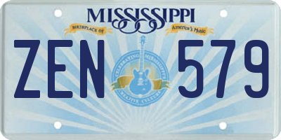 MS license plate ZEN579