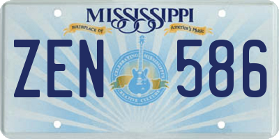 MS license plate ZEN586