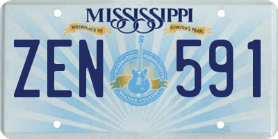 MS license plate ZEN591
