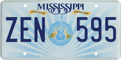 MS license plate ZEN595