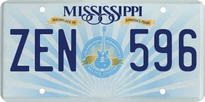 MS license plate ZEN596
