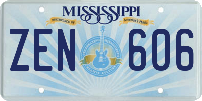 MS license plate ZEN606
