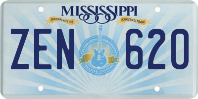 MS license plate ZEN620