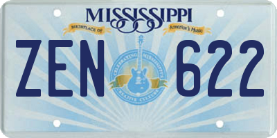 MS license plate ZEN622