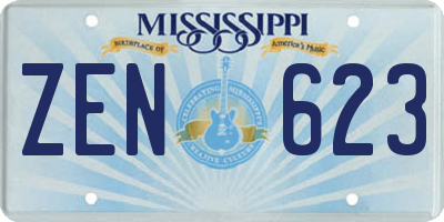 MS license plate ZEN623