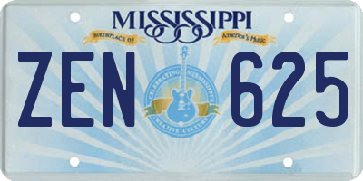 MS license plate ZEN625