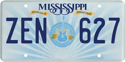 MS license plate ZEN627