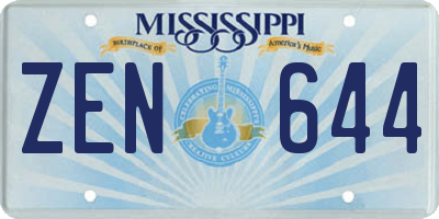MS license plate ZEN644