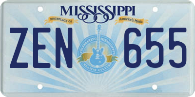 MS license plate ZEN655