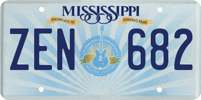 MS license plate ZEN682