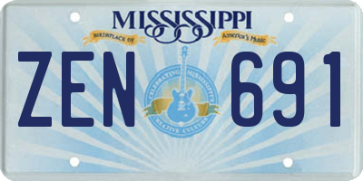 MS license plate ZEN691