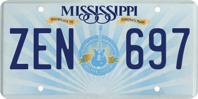 MS license plate ZEN697