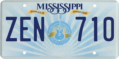 MS license plate ZEN710