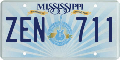 MS license plate ZEN711