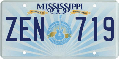 MS license plate ZEN719
