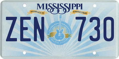 MS license plate ZEN730