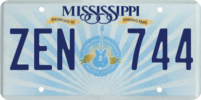 MS license plate ZEN744
