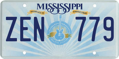 MS license plate ZEN779