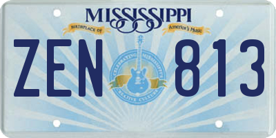 MS license plate ZEN813