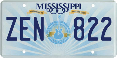 MS license plate ZEN822