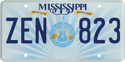 MS license plate ZEN823