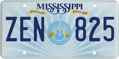 MS license plate ZEN825