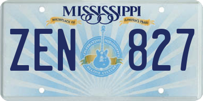 MS license plate ZEN827