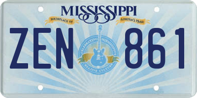 MS license plate ZEN861