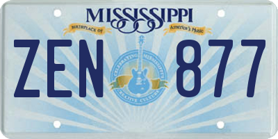 MS license plate ZEN877